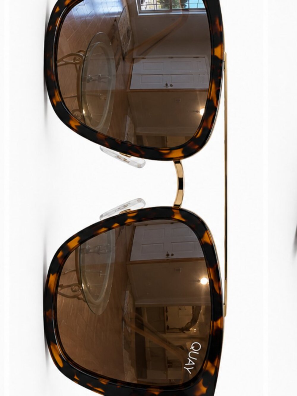 QUAY Australia Oversized Tortoiseshell Square Sunglasses - Picture 2 of 2